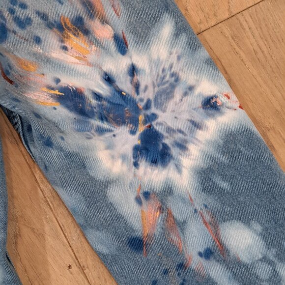 CUSTOM hand dyed and painted jeans - Picture 6 of 6